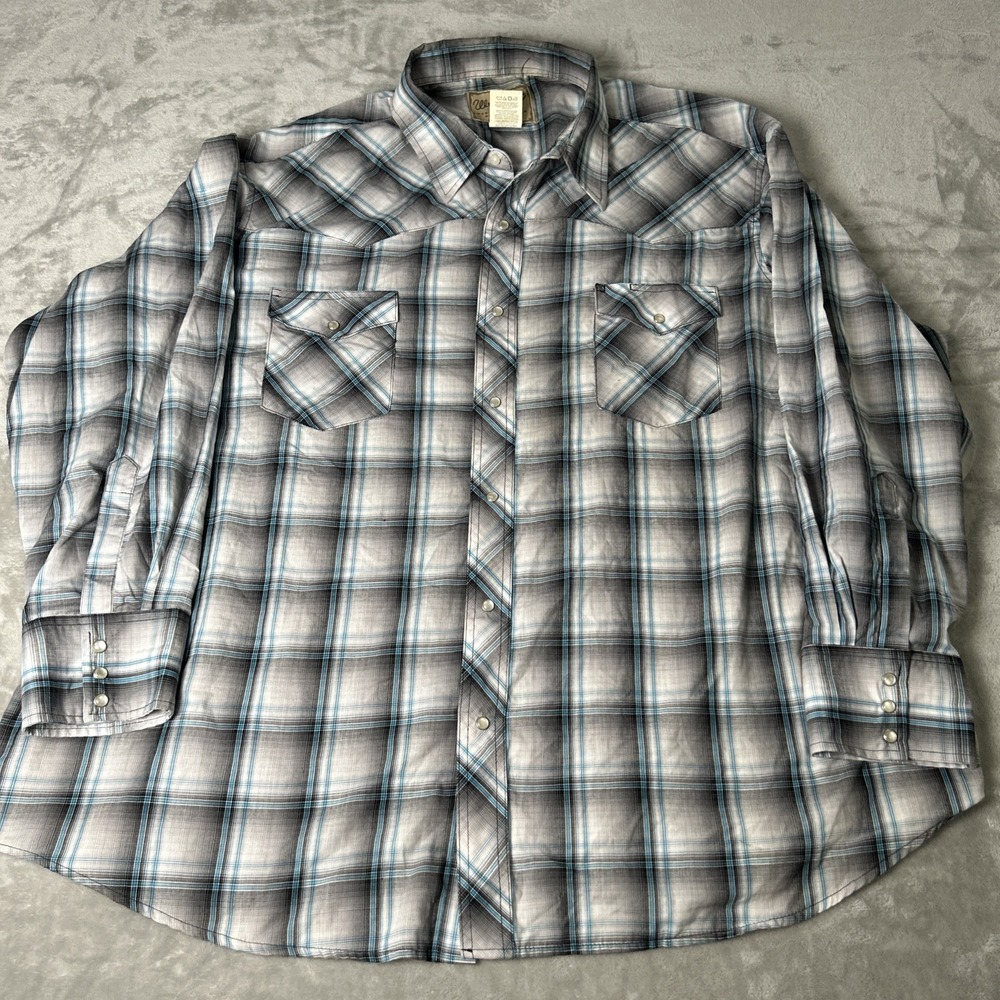 Wrangler Western Fashion Snap Shirt Mens Long Sleeve Plaid 3X